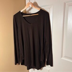 Karen Kane Dark Brown Long Sleeve Top